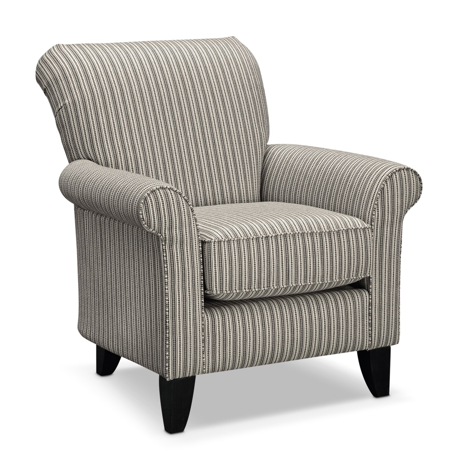 Colette Accent Chair Gray Stripe Value City Furniture